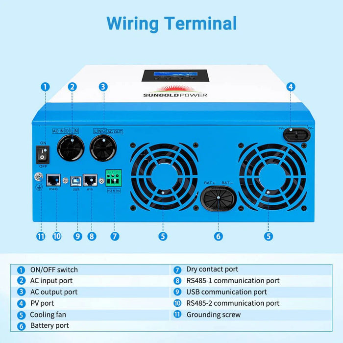 SunGoldPower 5000W 48V Solar Charger Inverter