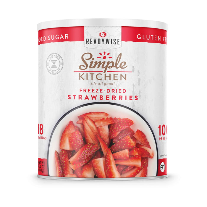 ReadyWise Simple Kitchen Freeze Dried Sliced Strawberries 18 Serving Can