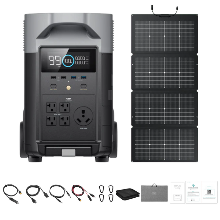 EcoFlow DELTA Pro Solar Generator + 220W Portable Solar Panels