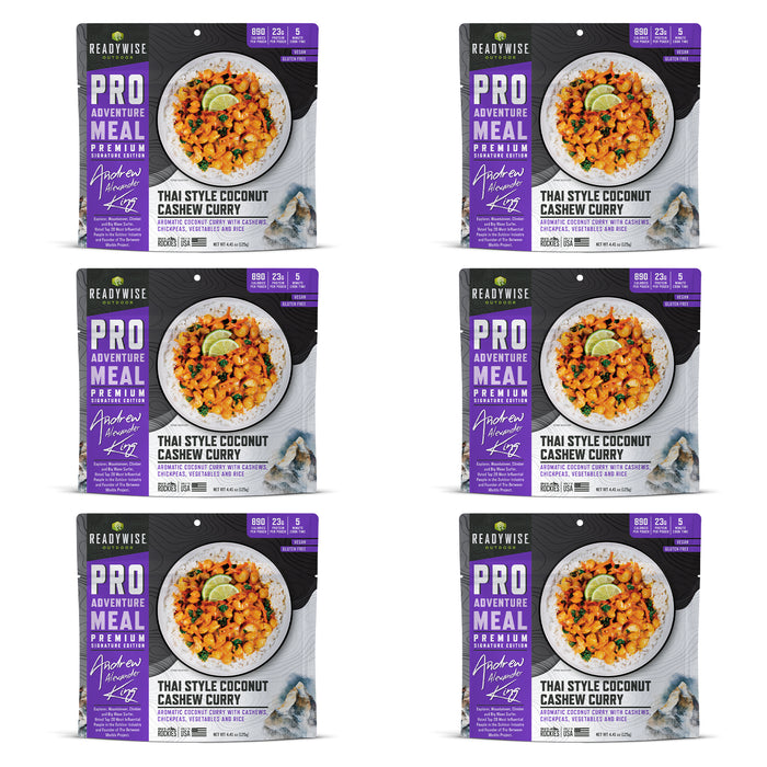 ReadyWise 6-Pack Pro Adventure Meal Thai Coconut Cashew Curry