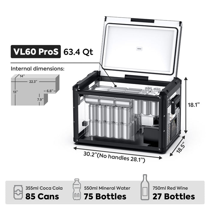 ICECO VL60ProS 60L Single Zone Portable Fridge Electric Cooler