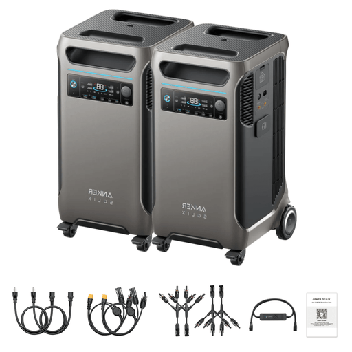 Anker SOLIX F3800 3840Wh Portable Power Station x 2 + Double Power Hub - Off Grid Stores