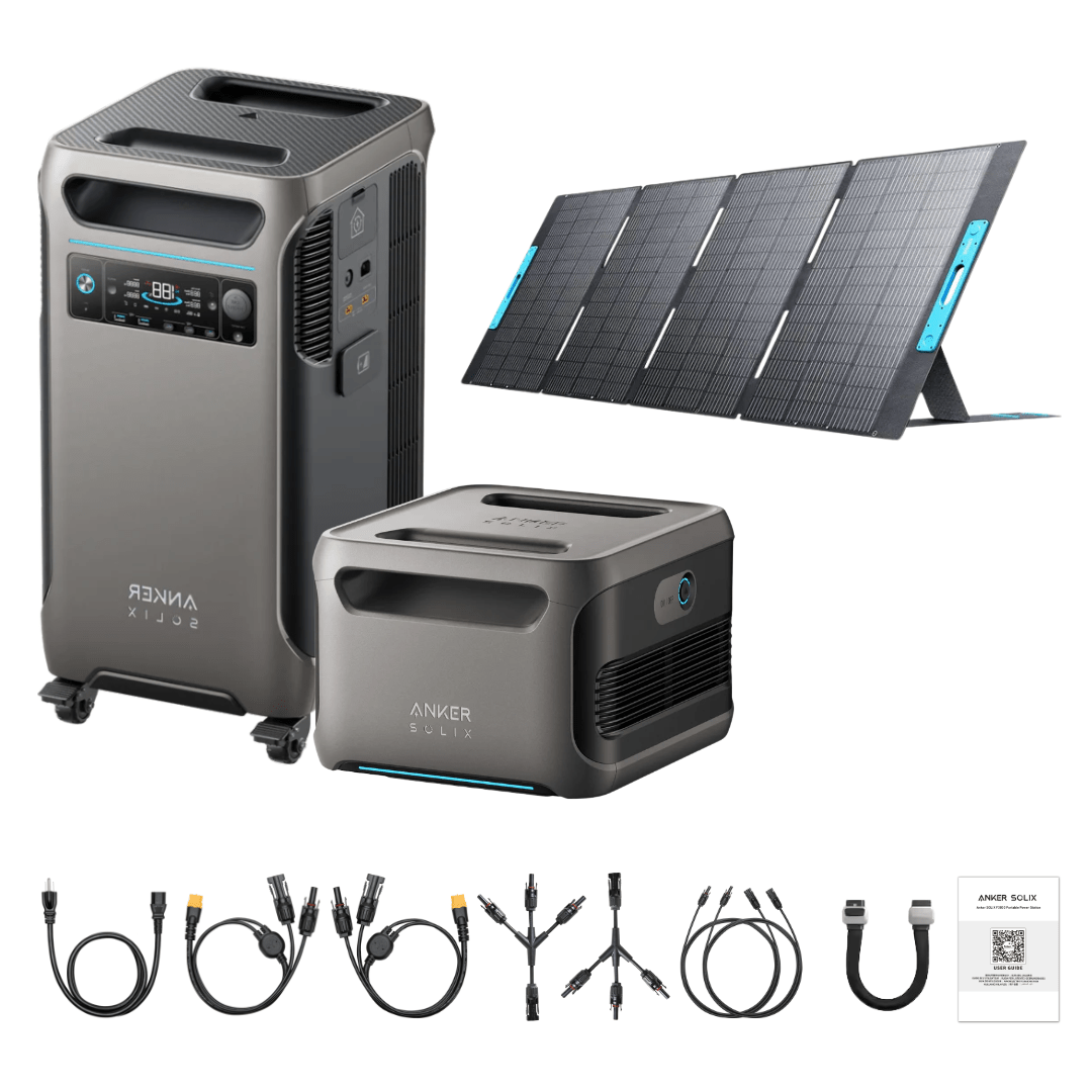 Anker SOLIX F3800 + Expansion Battery + 400W Portable Solar Panel - Off ...