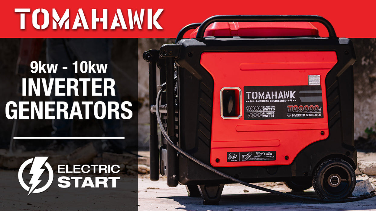 Tomahawk Power 10,500 Watt Inverter Generator Electric Start Super Quiet Portable Gas Power Professional Use