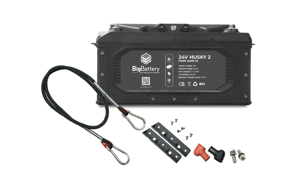 BigBattery HUSKY 2 24V 200Ah 5.12kWh LiFePO4 Battery - Off Grid Stores