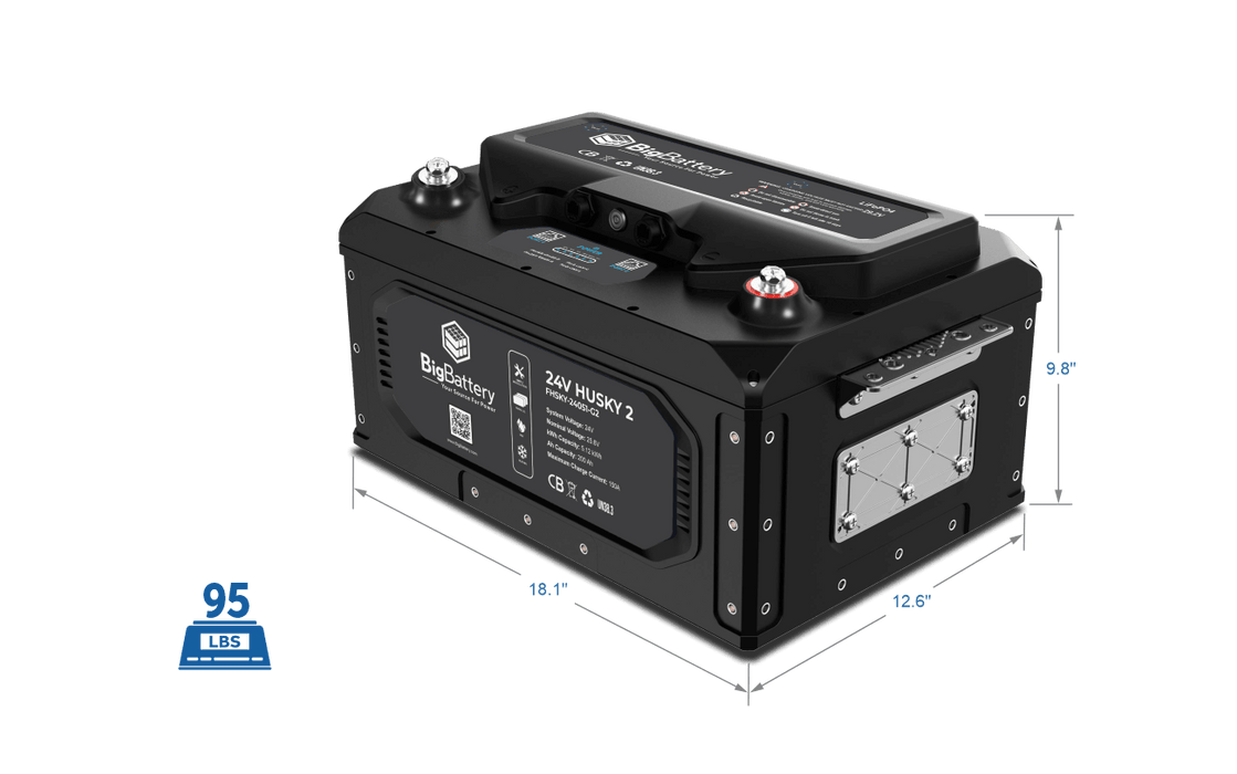 BigBattery HUSKY 2 24V 200Ah 5.12kWh LiFePO4 Battery - Off Grid Stores