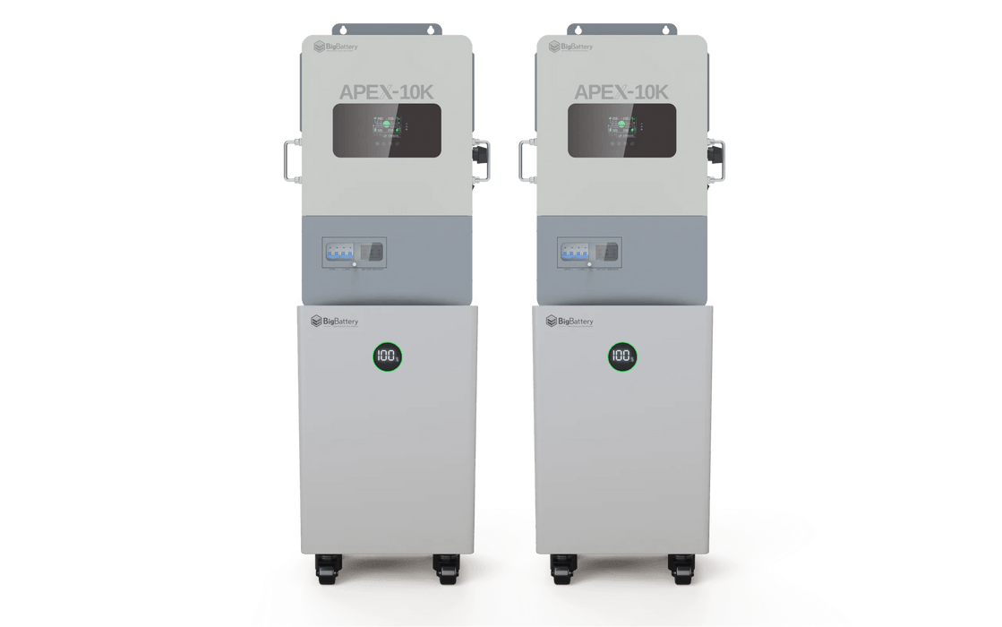 BigBattery NEXUS 51.2V 15kWH LiFePO4 Battery + APEX 10K Off - Grid Inverter - Off Grid Stores