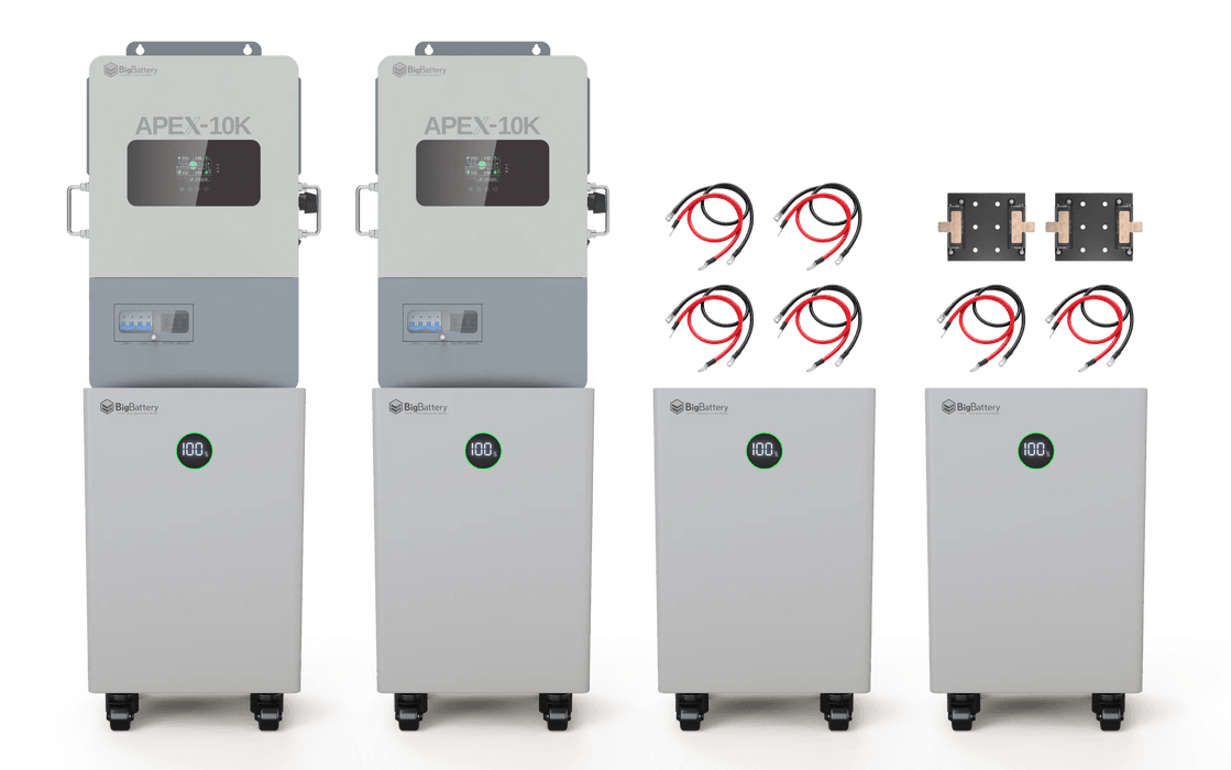 BigBattery NEXUS 51.2V 15kWH LiFePO4 Battery + APEX 10K Off - Grid Inverter - Off Grid Stores
