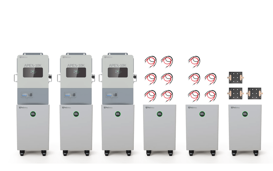 BigBattery NEXUS 51.2V 15kWH LiFePO4 Battery + APEX 10K Off - Grid Inverter - Off Grid Stores