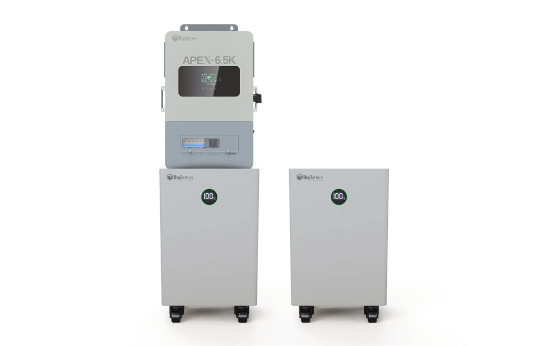BigBattery NEXUS 51.2V 15kWH LiFePO4 Battery + APEX 6.5K Off - Grid Inverter - Off Grid Stores