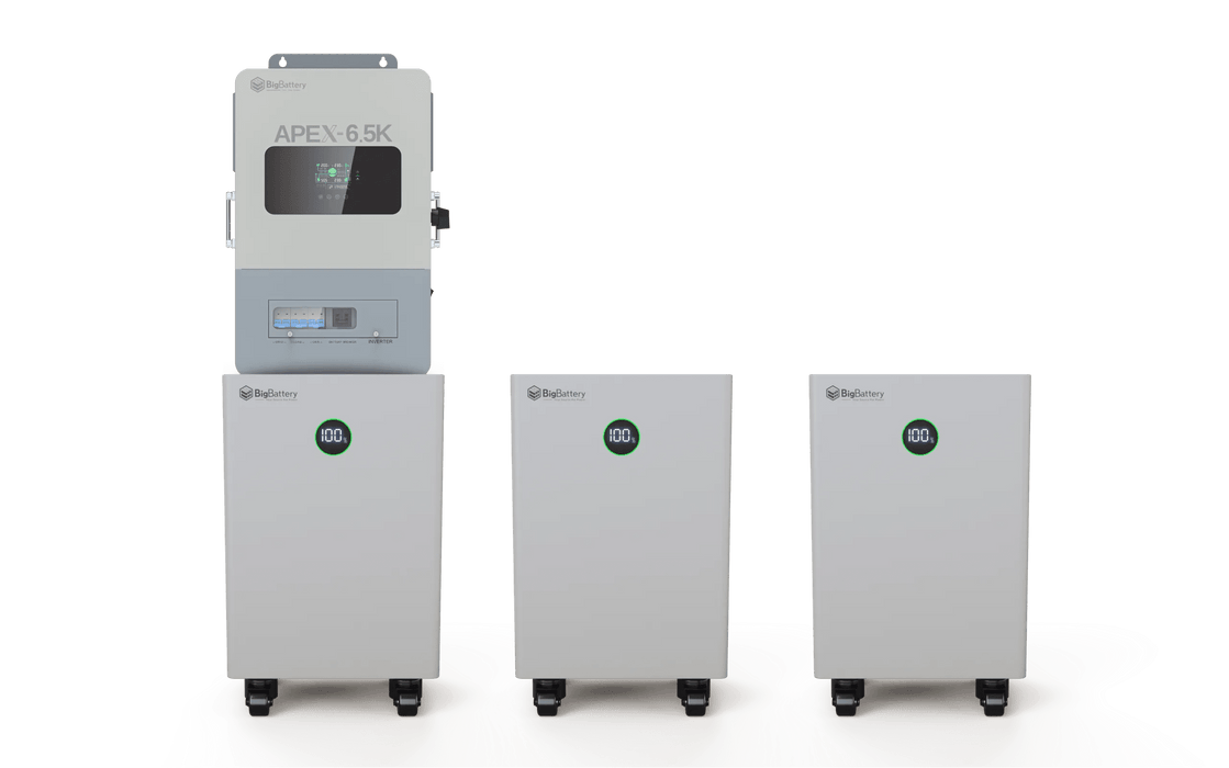 BigBattery NEXUS 51.2V 15kWH LiFePO4 Battery + APEX 6.5K Off - Grid Inverter - Off Grid Stores
