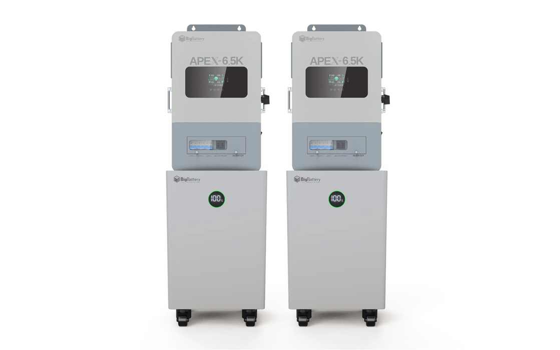 BigBattery NEXUS 51.2V 15kWH LiFePO4 Battery + APEX 6.5K Off - Grid Inverter - Off Grid Stores