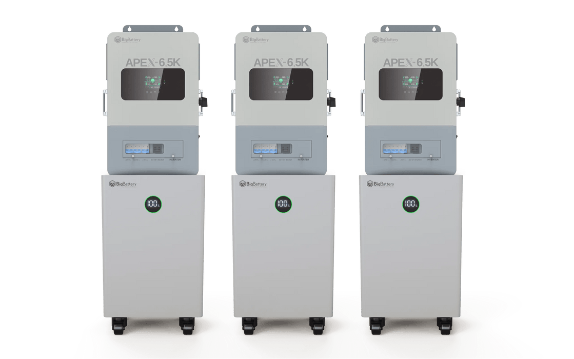 BigBattery NEXUS 51.2V 15kWH LiFePO4 Battery + APEX 6.5K Off - Grid Inverter - Off Grid Stores