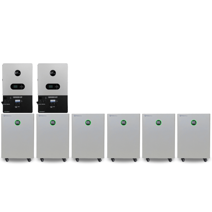 BigBattery NEXUS 51.2V 15kWh LiFePO4 Battery + EG4 12000XP 12,000W 48V Split Phase Off - Grid Inverter Kit - Off Grid Stores