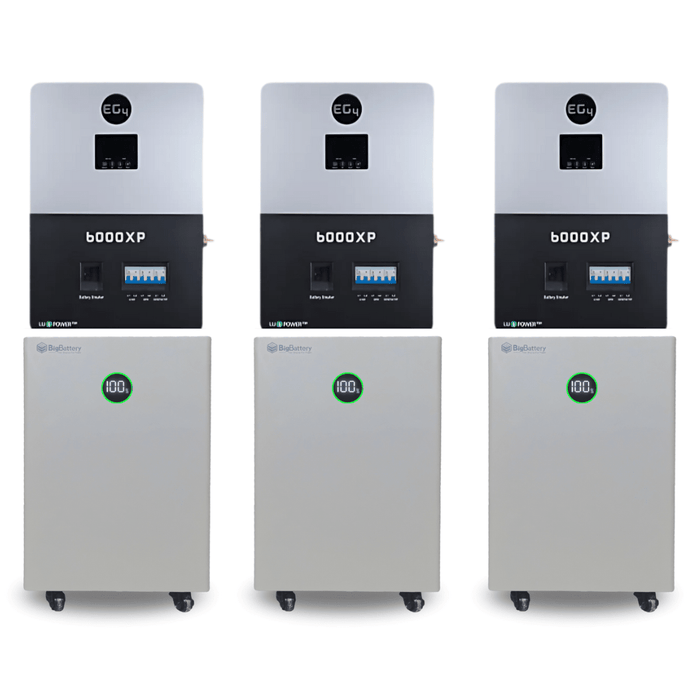 BigBattery NEXUS 51.2V 15kWh LiFePO4 Battery + EG4 6000XP 6000W 48V Split Phase Off - Grid Inverter Kit - Off Grid Stores