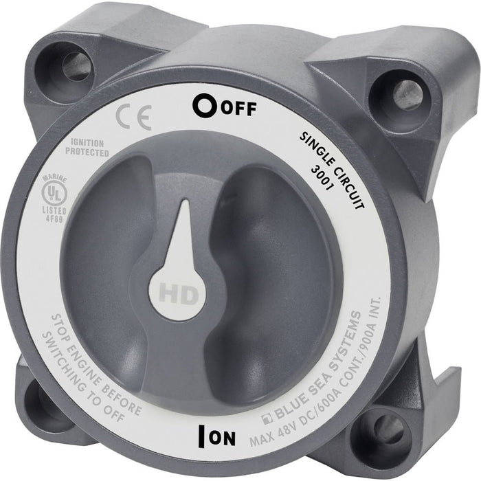 Blue Sea 3001 HD - Series Battery Switch Single Circuit ON/OFF w/AFD - Off Grid Stores