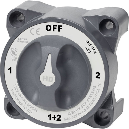 Blue Sea 3003 HD - Series Battery Switch Selector w/Alternator Field Disconnect - Off Grid Stores