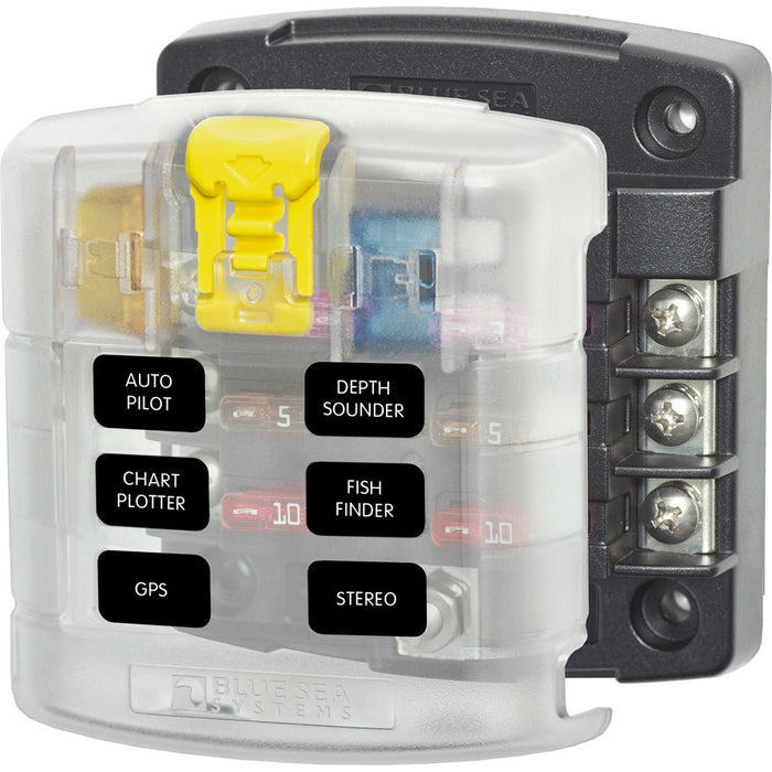 Blue Sea 5028 ST Blade Fuse Block w/ Cover - 6 Circuit without Negative Bus - Off Grid Stores