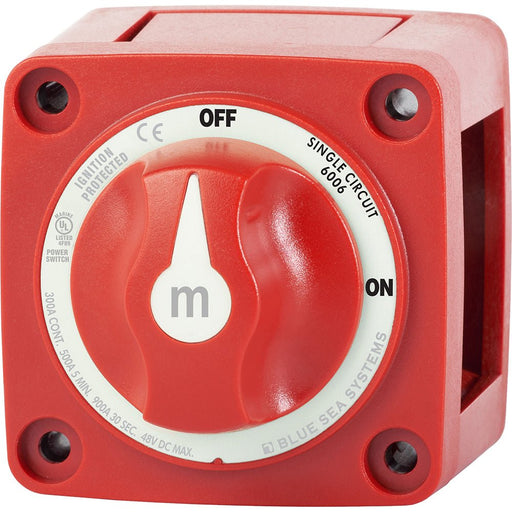 Blue Sea 6006 m - Series (Mini) Battery Switch Single Circuit ON/OFF Red - Off Grid Stores