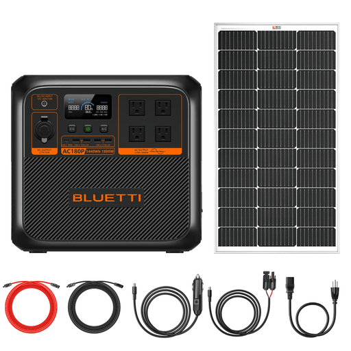 BLUETTI AC180P 1440Wh 1800W Solar Generator + Choose Custom Solar Panel Bundle Option - Off Grid Stores