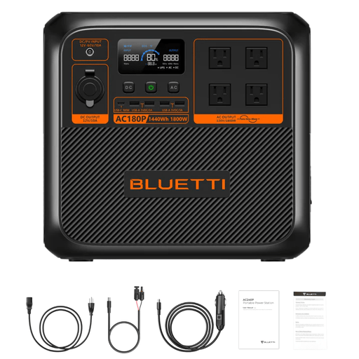 BLUETTI AC180P 1440Wh 1800W Solar Generator Portable Power Station - Off Grid Stores