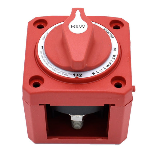 Bluewater Off/1/2/Both Battery Switch - Surface Mount - Red - Off Grid Stores