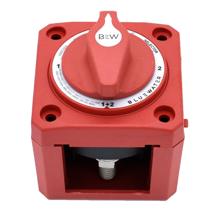 Bluewater Off/1/2/Both Battery Switch - Surface Mount - Red - Off Grid Stores