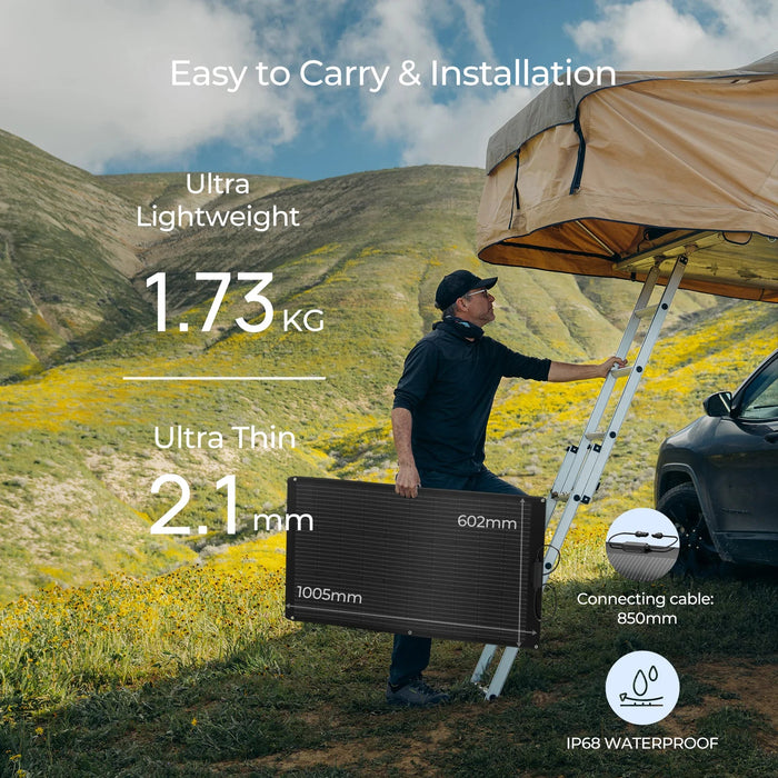 BougeRV Arch 100 Watt Fiberglass Flexible Curved Solar Panel - Off Grid Stores