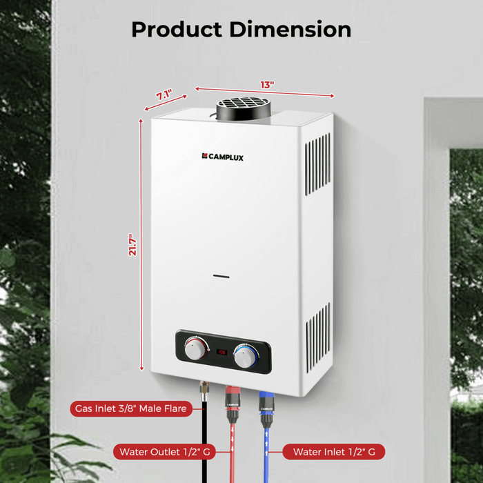 Camplux 2.64 GPM Tankless Gas Water Heater, Propane Shower Portable - Off Grid Stores