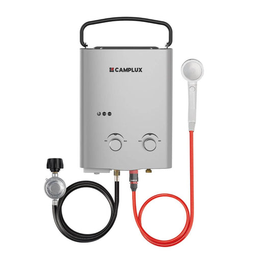 Camplux 5L 1.32 GPM Outdoor Portable Propane Tankless Water Heater - Silver - Off Grid Stores
