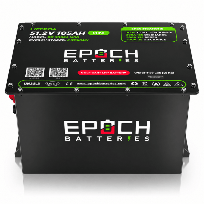 Epoch Batteries 48V 105Ah MINI Golf Cart LiFePO4 Battery Complete Kit - Off Grid Stores