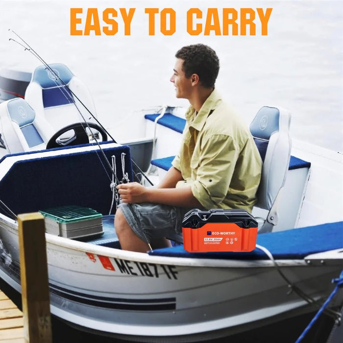 ECO - WORTHY 12V 20Ah Portable LiFePO4 Deep Cycle Rechargeable Battery - Off Grid Stores