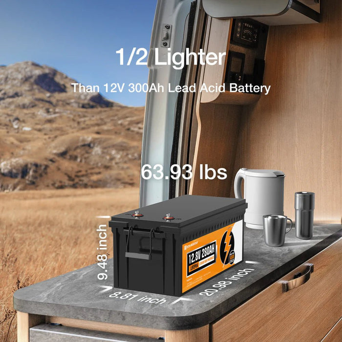 ECO - WORTHY 12V 280Ah Lithium Iron Phosphate Battery With Bluetooth - Off Grid Stores