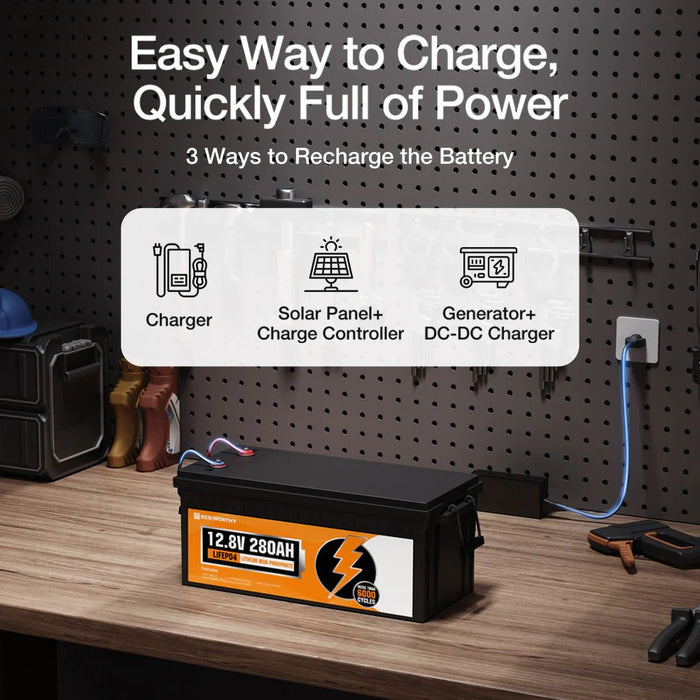 ECO - WORTHY 12V 280Ah Lithium Iron Phosphate Battery With Bluetooth - Off Grid Stores