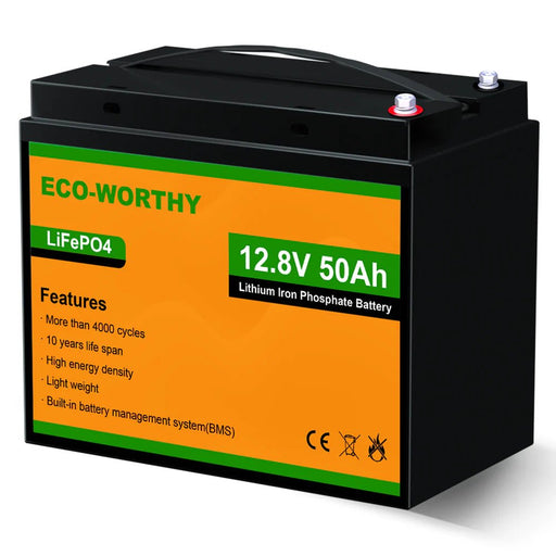 ECO - WORTHY 12V 50Ah Lithium Iron Phosphate Battery - Off Grid Stores