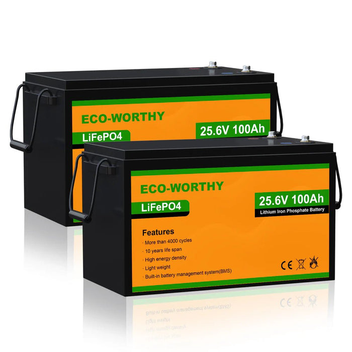 ECO - WORTHY 24V 100Ah Lithium Iron Phosphate Battery - Off Grid Stores