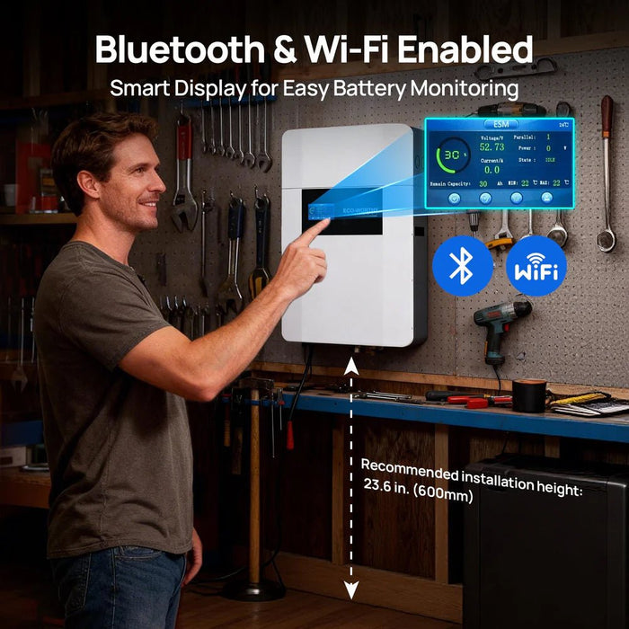 ECO - WORTHY 48V 100AH WallMount Indoor Battery With Conduit Box - Off Grid Stores