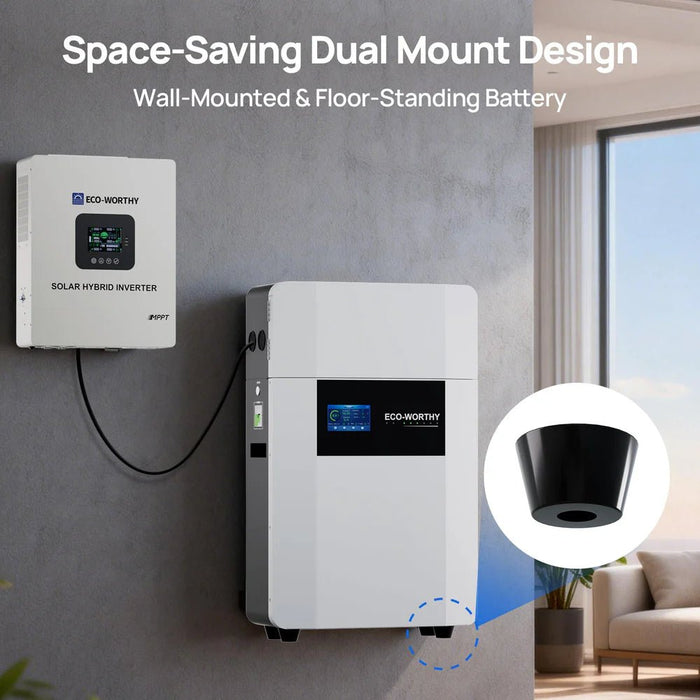 ECO - WORTHY 48V 100AH WallMount Indoor Battery With Conduit Box - Off Grid Stores