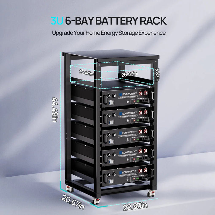 Large Server Rack Battery Rack ECO-WORTHY 6-Layer 19 Inch Rack for 3U Server Rack Battery - Off Grid ...