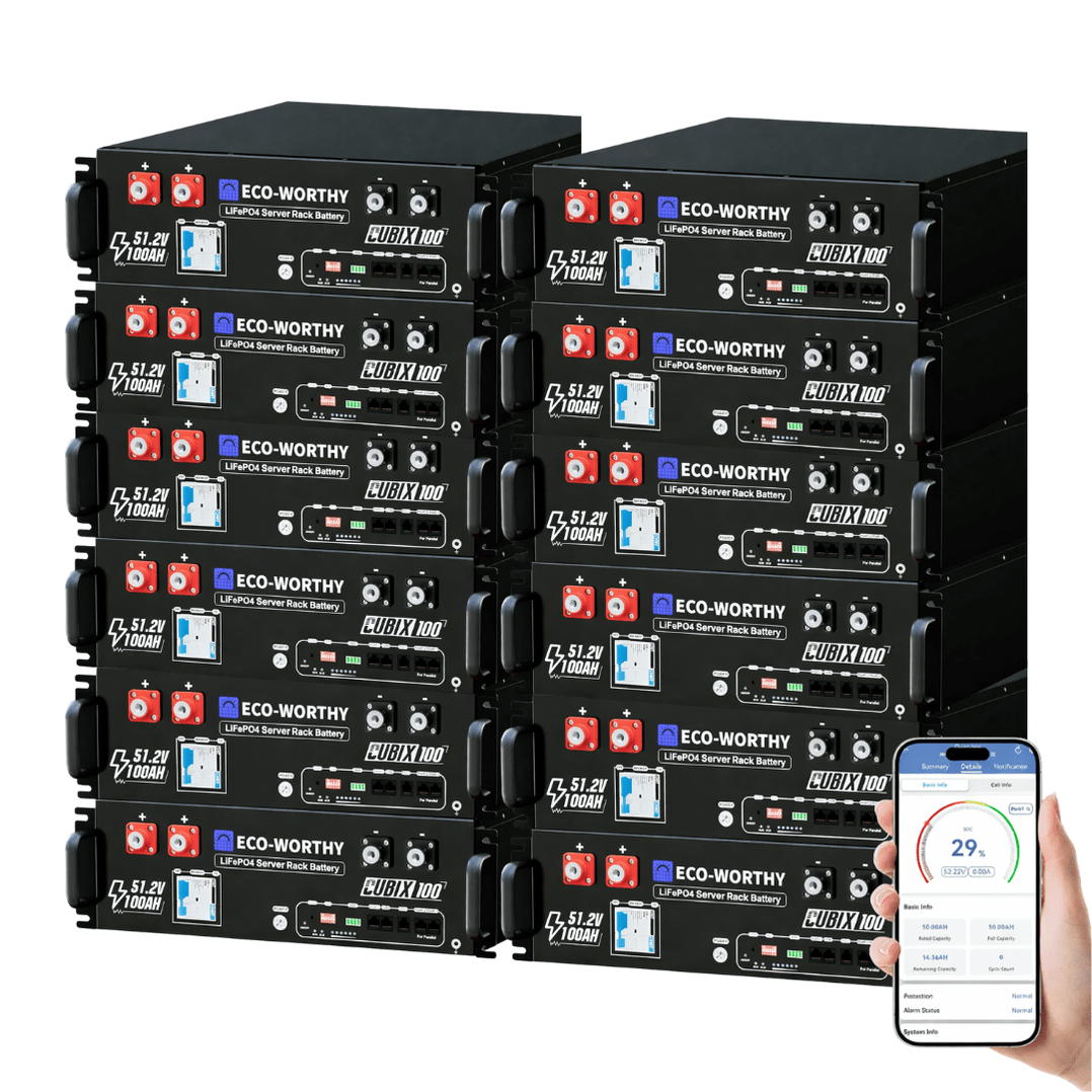 ECO-WORTHY Cubix 100 48V 100Ah Server Rack Battery - Off Grid Stores