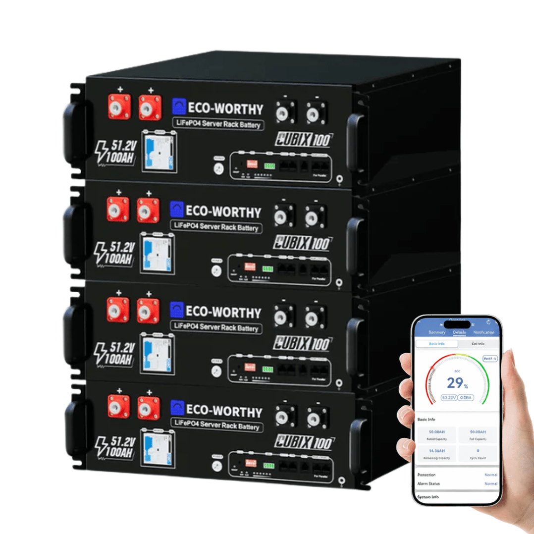 ECO-WORTHY Cubix 100 48V 100Ah Server Rack Battery - Off Grid Stores