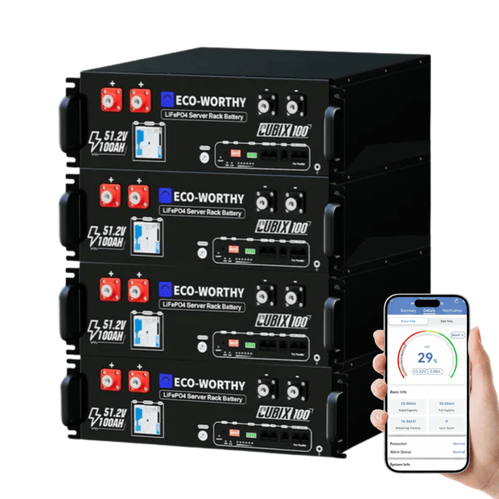 ECO - WORTHY Cubix 100 48V 100Ah Server Rack Battery - Off Grid Stores