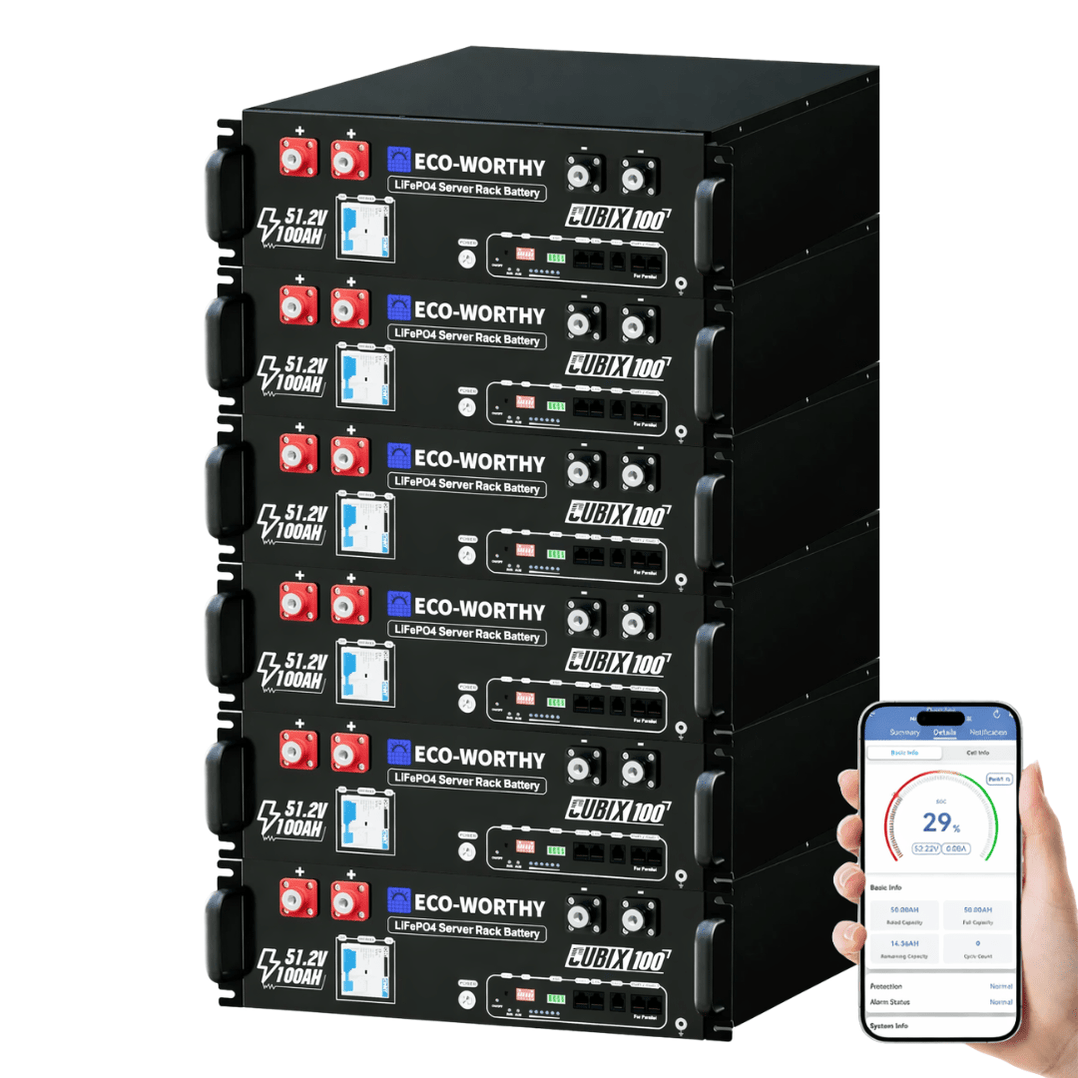 ECO-WORTHY Cubix 100 48V 100Ah Server Rack Battery - Off Grid Stores
