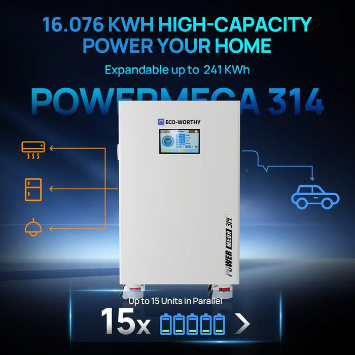 ECO - WORTHY PowerMega 314 51.2V 314AH Lithium Battery - Off Grid Stores