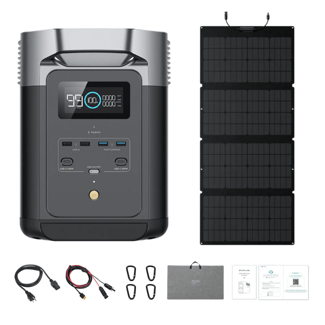 EcoFlow DELTA 2 + 160W Portable Solar Panels - Off Grid Stores