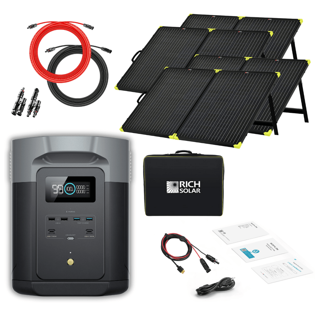EcoFlow Delta 2 Max 2048Wh 2400W LiFePO4 Solar Generator + 100W ...