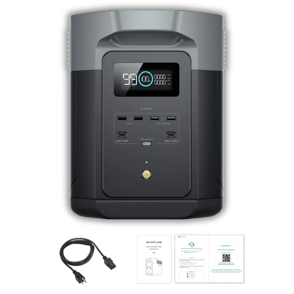 EcoFlow DELTA 2 Max 2048Wh 2400W LiFePO4 Solar Generator - Off