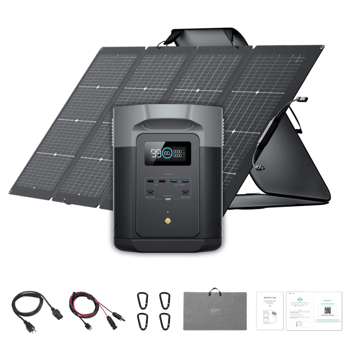 EcoFlow DELTA 2 Max + 220W Portable Solar Panel - Off Grid Stores