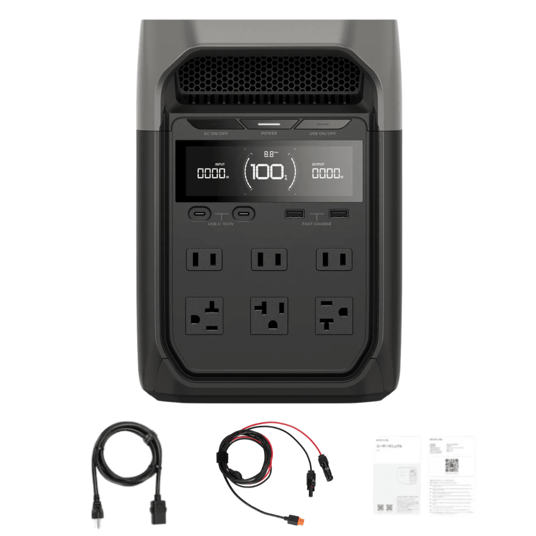 EcoFlow DELTA 3 1024Wh 1800W Solar Generator Portable Power Station