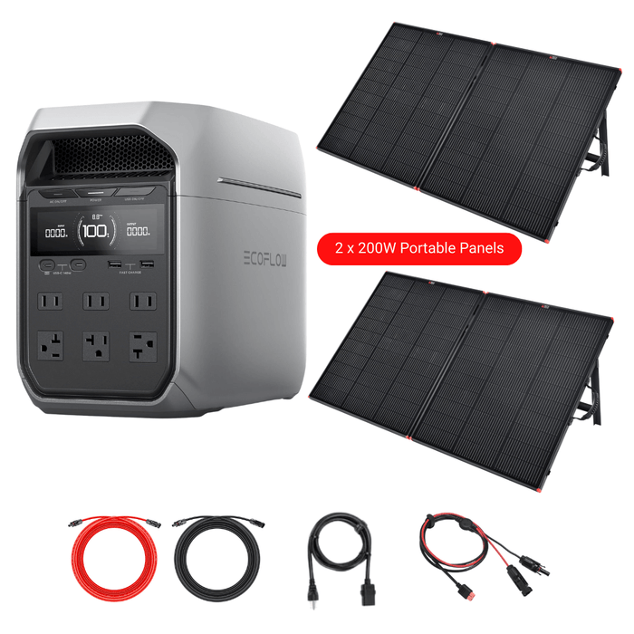 EcoFlow DELTA 3 Plus 1024Wh 1800W Solar Generator + Choose Custom